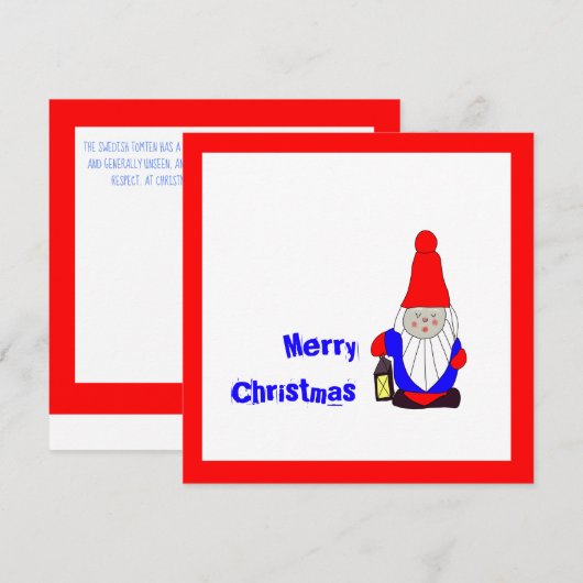 Zweedse Tomten Feestdagenkaart (Voorkant / Achterkant)