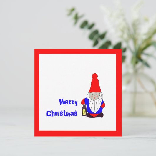 Zweedse Tomten Feestdagenkaart (Staand voorkant)