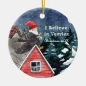 Zweedse Tomten Gnome Water Kleur Keramisch Ornament (Voorkant)