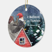 Zweedse Tomten Gnome Water Kleur Keramisch Ornament (Links)