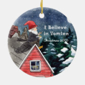 Zweedse Tomten Gnome Water Kleur Keramisch Ornament (Achterkant)