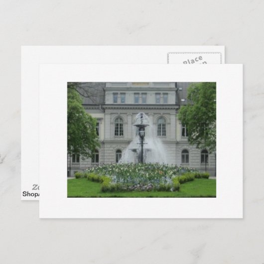 Zweedse tuin/fontein briefkaart (Voorkant / Achterkant)