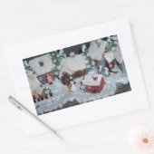 Zweedse vakantie winter scène rechthoekige sticker (Envelop)