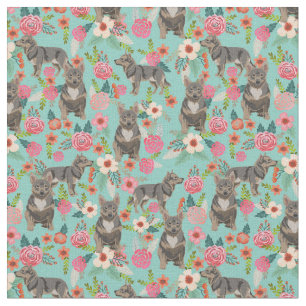 zweedse valhund dog florals munt stof