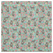zweedse valhund dog florals munt stof (Swatch)
