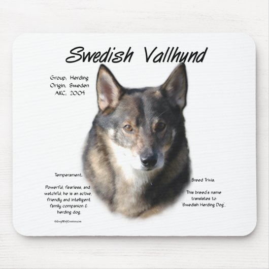 Zweedse Vallhund Geschiedenis Muismat (Voorkant)