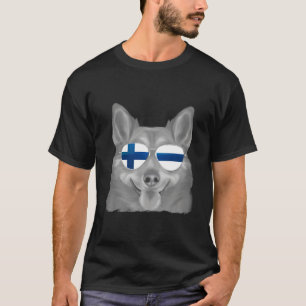 Zweedse Vallhund Hond Finland Vlag Zonnebril T-shirt