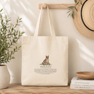 Zweedse Vallhund-hond watercolor ras citaat Tote Bag