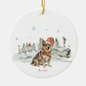 Zweedse Vallhund hondenmonogram Keramisch Ornament (Voorkant)