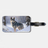 Zweedse Vallhund Laat het Sneeuwen Kerstmis Bagagelabel (Achterkant horizontaal)