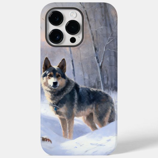 Zweedse Vallhund Laat het Sneeuwen Kerstmis Case-Mate iPhone Case (Achterkant)