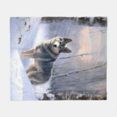 Zweedse Vallhund Laat het Sneeuwen Kerstmis Fleece Deken (Voorkant (Horizontaal))
