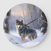 Zweedse Vallhund Laat het Sneeuwen Kerstmis Grote Klok (Voorkant)