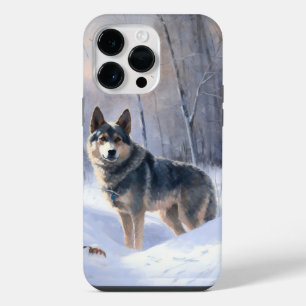 Zweedse Vallhund Laat het Sneeuwen Kerstmis  iPhone 14 Pro Max Hoesje