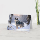 Zweedse Vallhund Laat het Sneeuwen Kerstmis Kaart (Voorkant)
