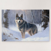 Zweedse Vallhund Laat het Sneeuwen Kerstmis Legpuzzel (Horizontaal)