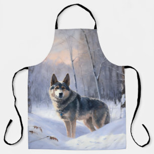 Zweedse Vallhund Laat het sneeuwen Kerstmis Schort