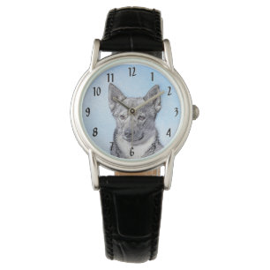 Zweedse Vallhund Schilderij - Mooie Originele Hond Horloge
