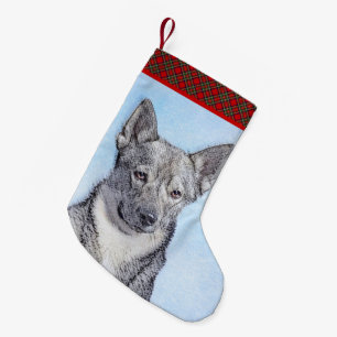Zweedse Vallhund Schilderij - Mooie Originele Hond Kleine Kerstsok