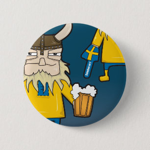 Zweedse Viking Fan-Button Ronde Button 5,7 Cm