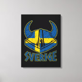Zweedse Viking Helm Gift Zweedse vlag Viking Canvas Afdruk (Voorkant)
