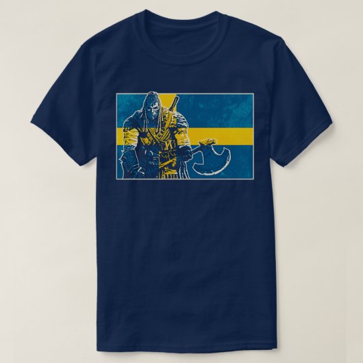 Zweedse Viking Warrior 1 T-shirt (Design voorkant)