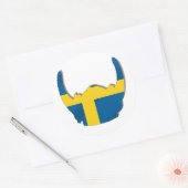 Zweedse Vikinghelmvlag van Zweden Ronde Sticker (Envelop)