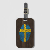 Zweedse vingerafdrukvlag bagagelabel (Voorkant (verticaal))