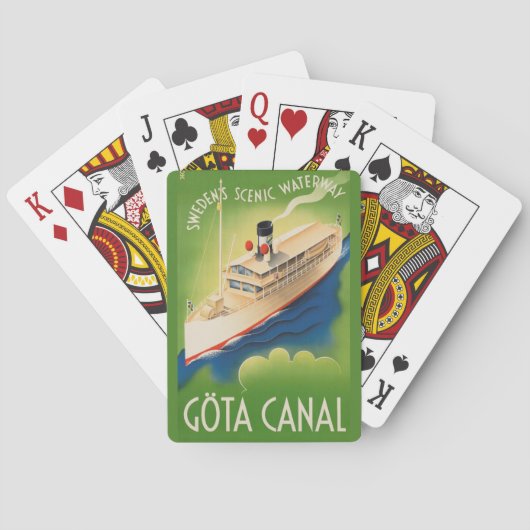 Zweedse Vintage-reiskaarten Pokerkaarten (Achterkant)
