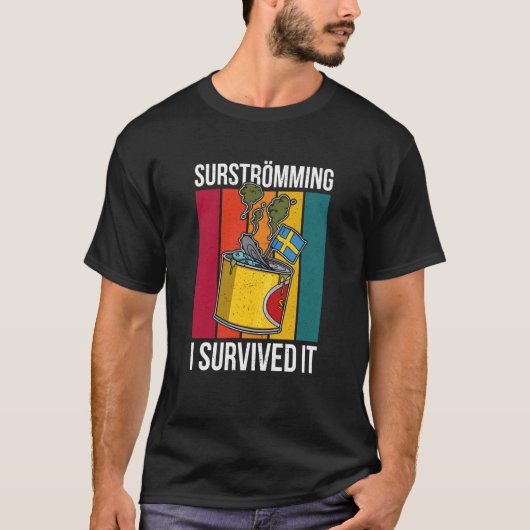 Zweedse visspecialiteit Surstromming puke fi T-shirt (Voorkant)