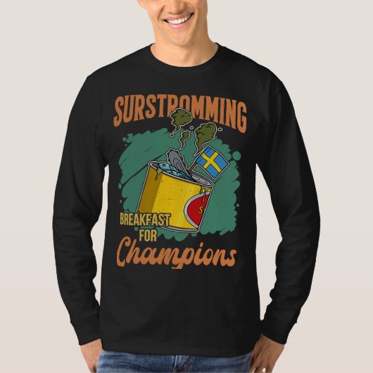 Zweedse visspecialiteit Surstromming puke fi T-shirt (Voorkant)