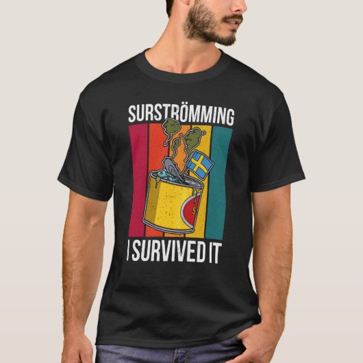 Zweedse visspecialiteit Surstromming puke fi T-shirt (Voorkant)