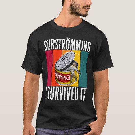 Zweedse visspecialiteit Surstromming Puke Fi T-shirt (Voorkant)