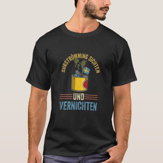 Zweedse visspecialiteit Surstromming puke fi T-shirt (Voorkant)