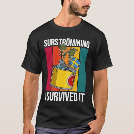 Zweedse visspecialiteit Surstromming puke fi T-shirt (Voorkant)