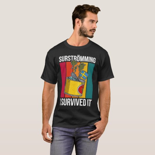 Zweedse visspecialiteit Surstromming puke fi T-shirt (Voorkant volledig)