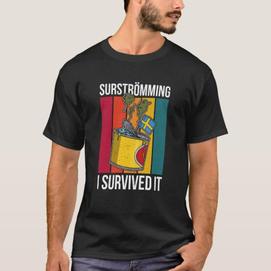 Zweedse visspecialiteit Surstromming puke fi T-shirt (Voorkant)