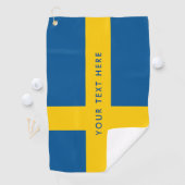 Zweedse vlag Aangepast golfcadeau voor Zweden Golfhanddoek (Insitu)