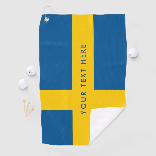 Zweedse vlag Aangepast golfcadeau voor Zweden Golfhanddoek (Insitu)