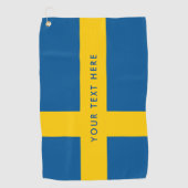 Zweedse vlag Aangepast golfcadeau voor Zweden Golfhanddoek (Voorkant)