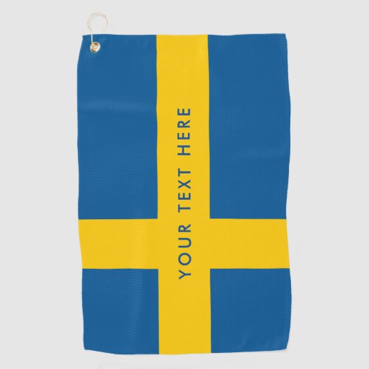 Zweedse vlag Aangepast golfcadeau voor Zweden Golfhanddoek (Voorkant)