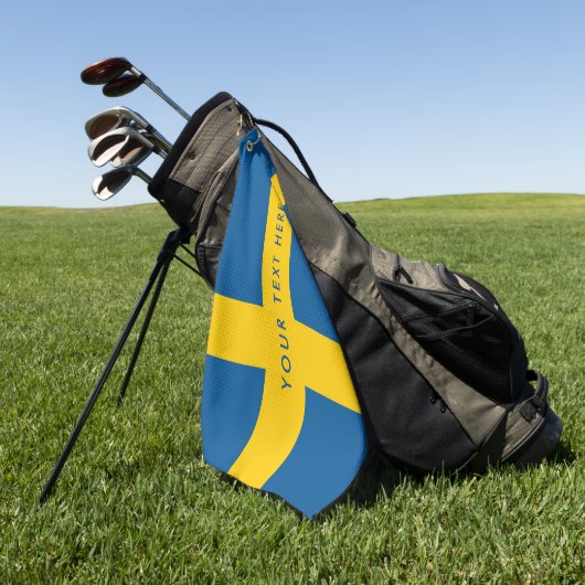 Zweedse vlag Aangepast golfcadeau voor Zweden Golfhanddoek (Groen)