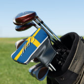 Zweedse vlag aangepaste naam golf head putter hoes golfheadcover (Insitu)