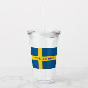 Zweedse vlag acryl drinkbeker