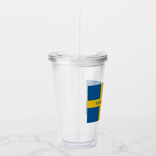 Zweedse vlag acryl drinkbeker (Rechts)