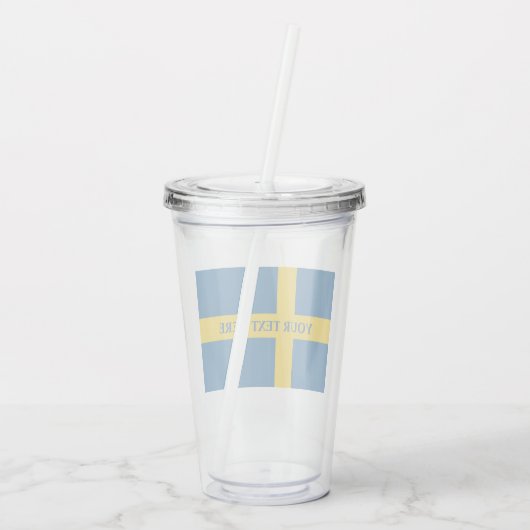 Zweedse vlag acryl drinkbeker (Achterkant)