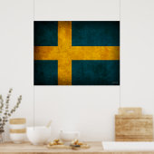 Zweedse vlag Afdruk Poster (Keuken)