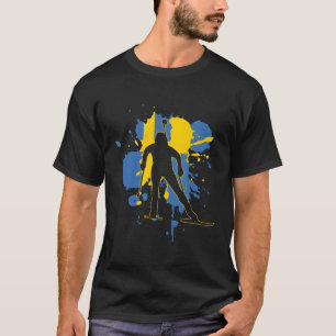 Zweedse vlag Biathlonist Zweedse Biathlon T-shirt