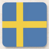 Zweedse vlag bier onderzetter (Voorkant)