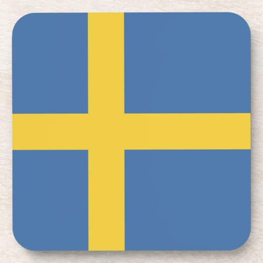 Zweedse vlag bier onderzetter (Voorkant)